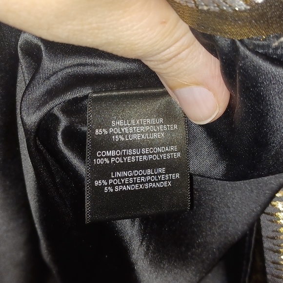 COPY - Belle Badgley Mischka Long Black and Metallic Striped Ball Gown sz 14 - Picture 8 of 8